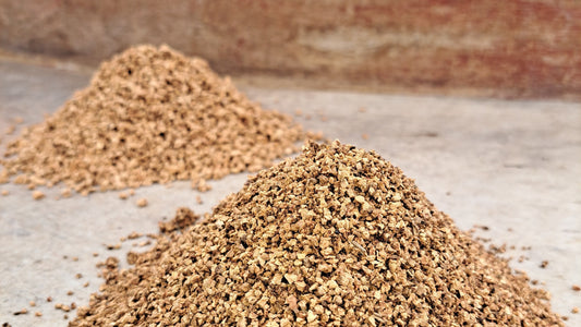 Cork granules used as a sustainable growing medium for seed sowing and potting compost