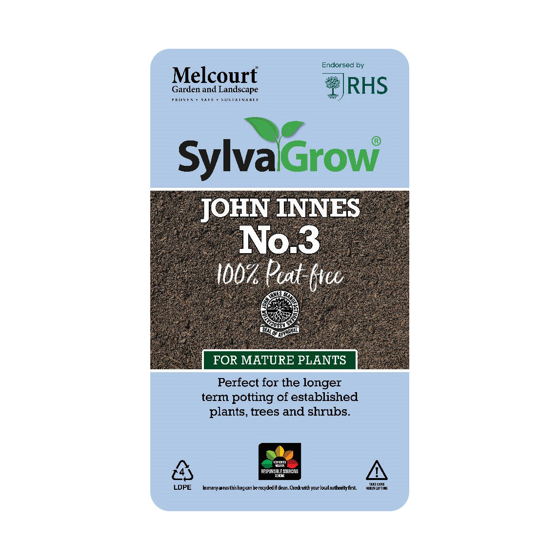 Melcourt SylvaGrow® John Innes No.3 (Peat-free) For Mature Plants - 15L bag - Hardy's Cottage Garden Plants